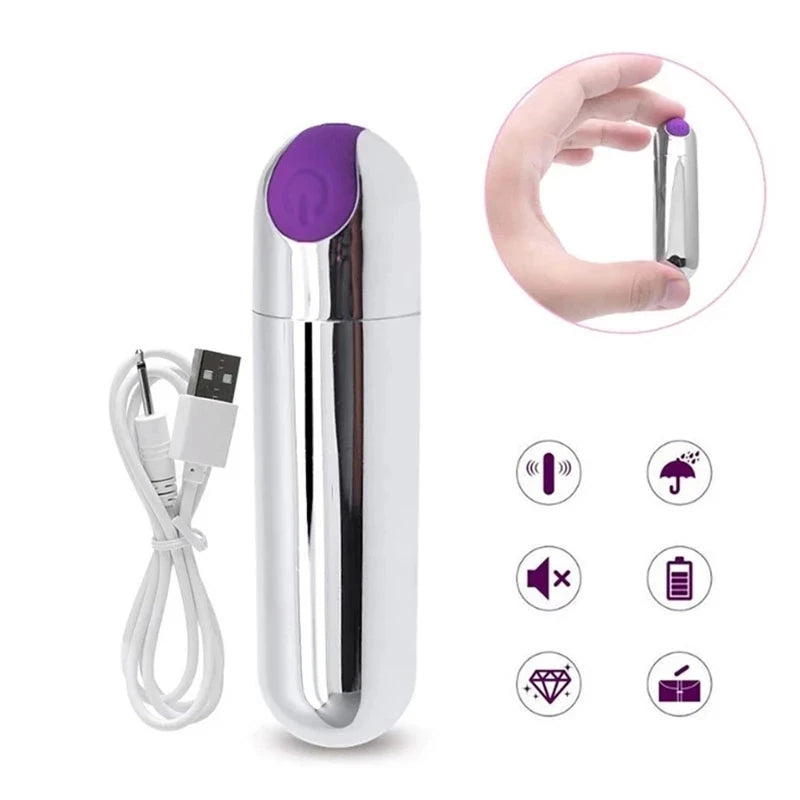 Discreet Mini G-Spot Bullet Vibrator - Powerful Waterproof Clitoral Stimulator