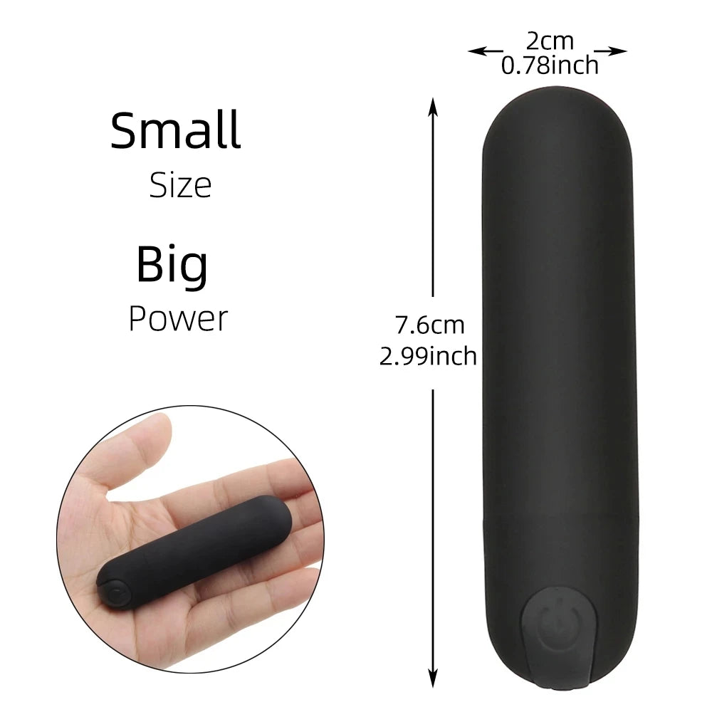 Discreet Mini G-Spot Bullet Vibrator - Powerful Waterproof Clitoral Stimulator