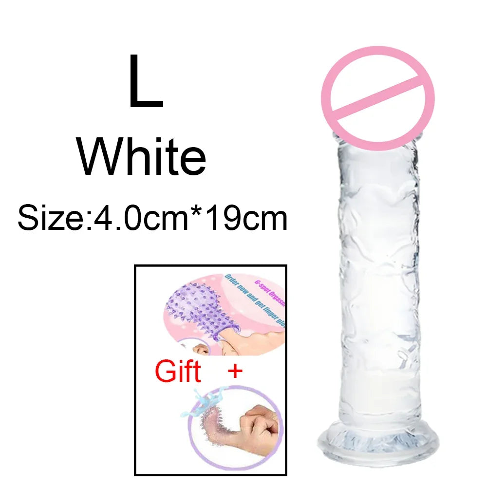 Fierce Horse Soft Transparent Dildo with Suction Cup - Multiple Sizes & Colours