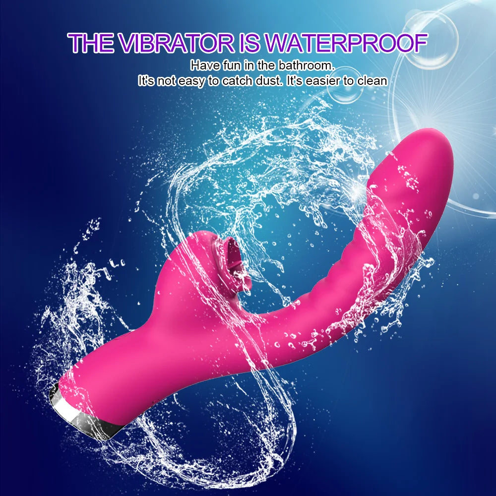 FairyKiss 2-in-1 Tongue Licking Vibrator - 20 Speed Clitoral & Vaginal Stimulator