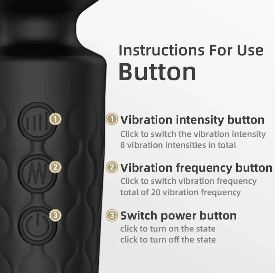 20-Speed Waterproof AV Vibrator for G-Spot and Clitoral Stimulation