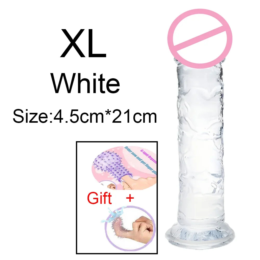 Fierce Horse Soft Transparent Dildo with Suction Cup - Multiple Sizes & Colours