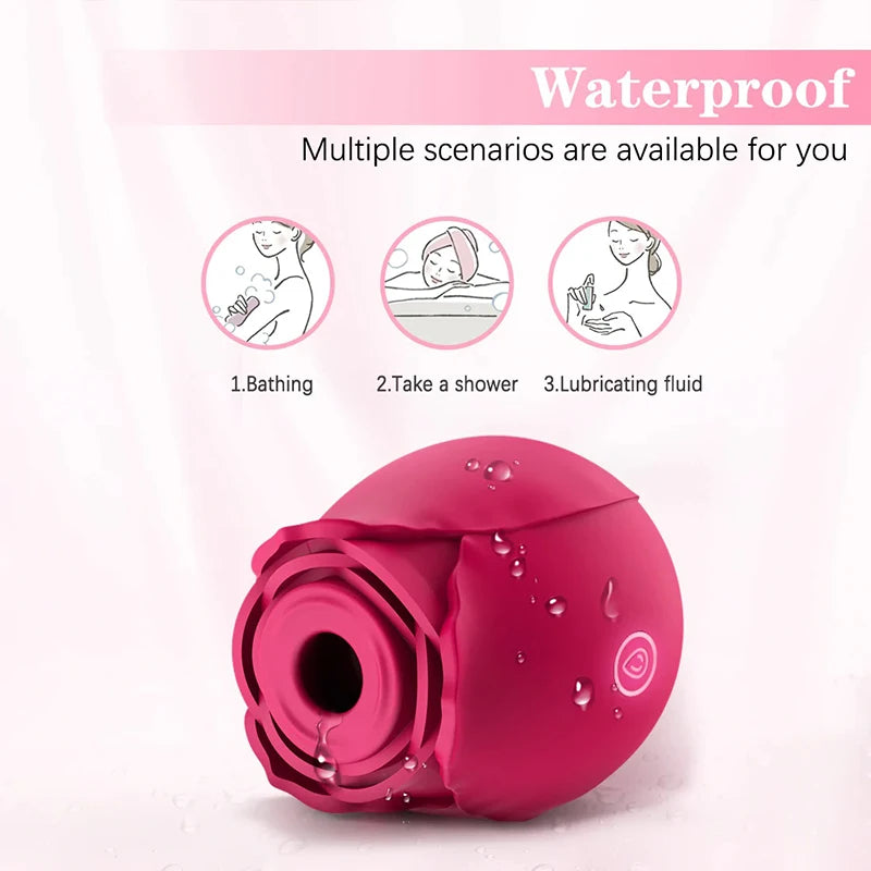 Rose-Shaped Clitoral Sucking Vibrator with 7 Intense Frequencies