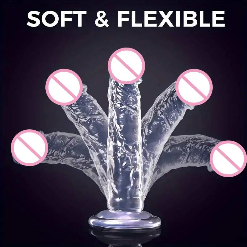 Fierce Horse Soft Transparent Dildo with Suction Cup - Multiple Sizes & Colours