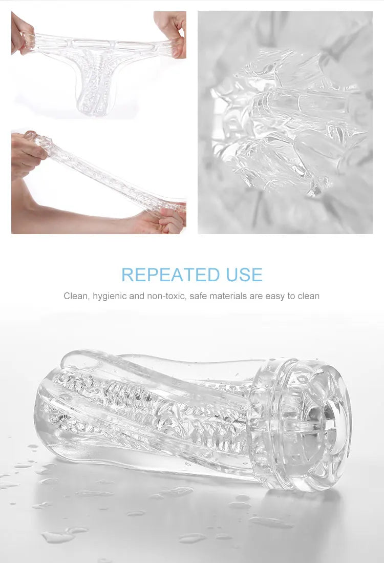 Soft Transparent Male Masturbator Cup for Endurance