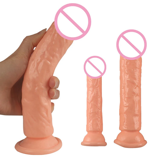 Realistic Suction Cup Dildo with Clitoral Stimulator - 7 Inch Flesh Colour