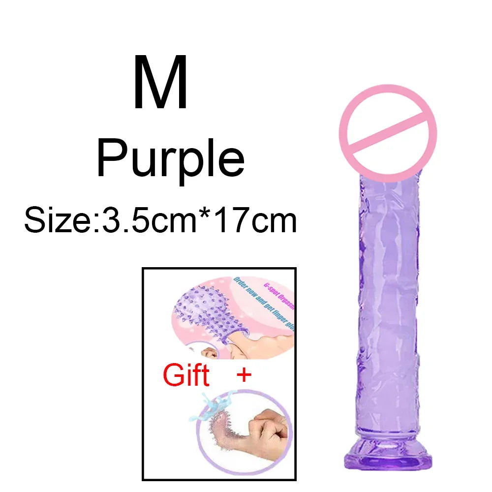 Fierce Horse Soft Transparent Dildo with Suction Cup - Multiple Sizes & Colours