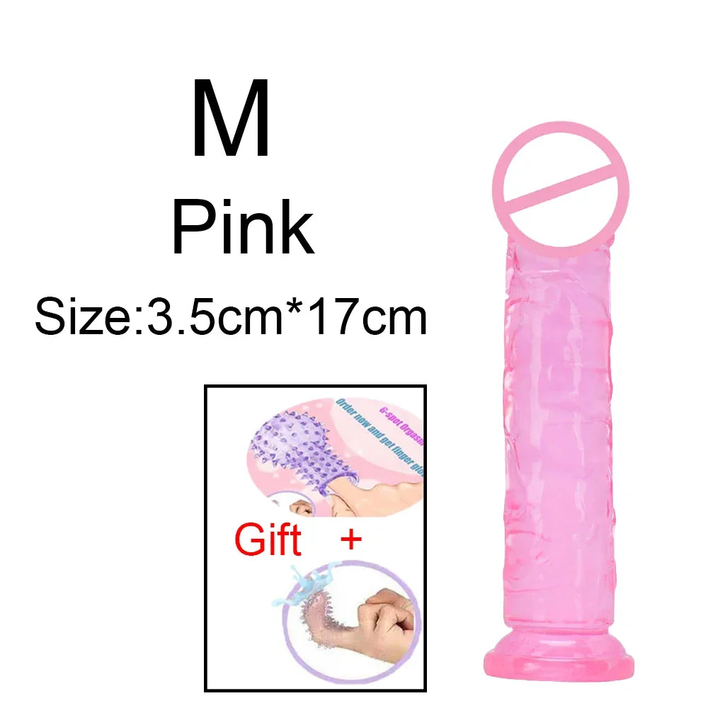 Fierce Horse Soft Transparent Dildo with Suction Cup - Multiple Sizes & Colours