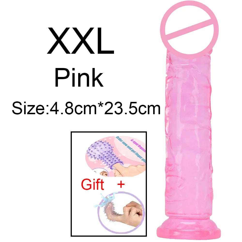 Fierce Horse Soft Transparent Dildo with Suction Cup - Multiple Sizes & Colours