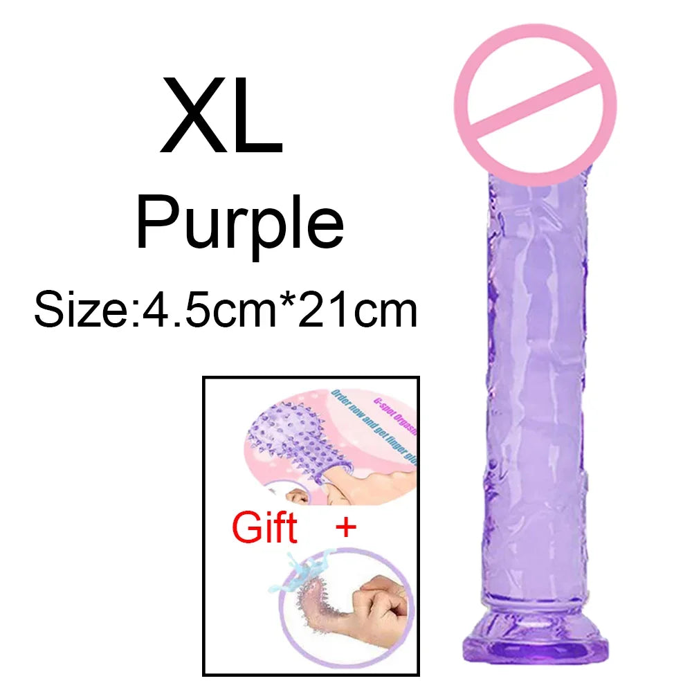 Fierce Horse Soft Transparent Dildo with Suction Cup - Multiple Sizes & Colours