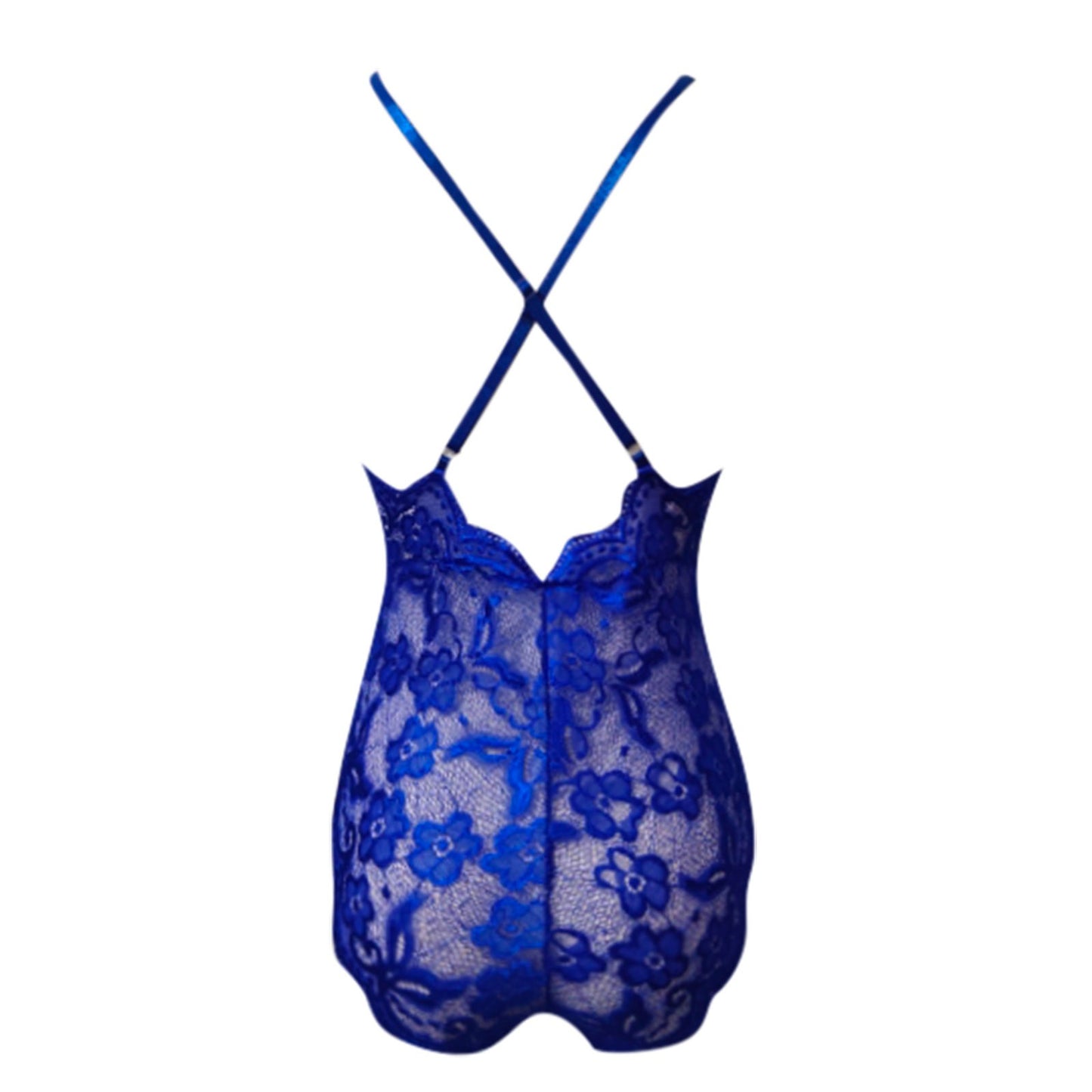 Plus Size Sexy One-Piece Lace Embroidery Lingerie – Transparent Mesh Exotic Bodysuit for Women