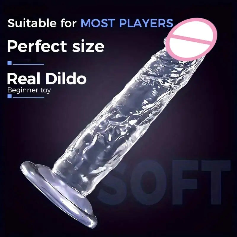 Fierce Horse Soft Transparent Dildo with Suction Cup - Multiple Sizes & Colours