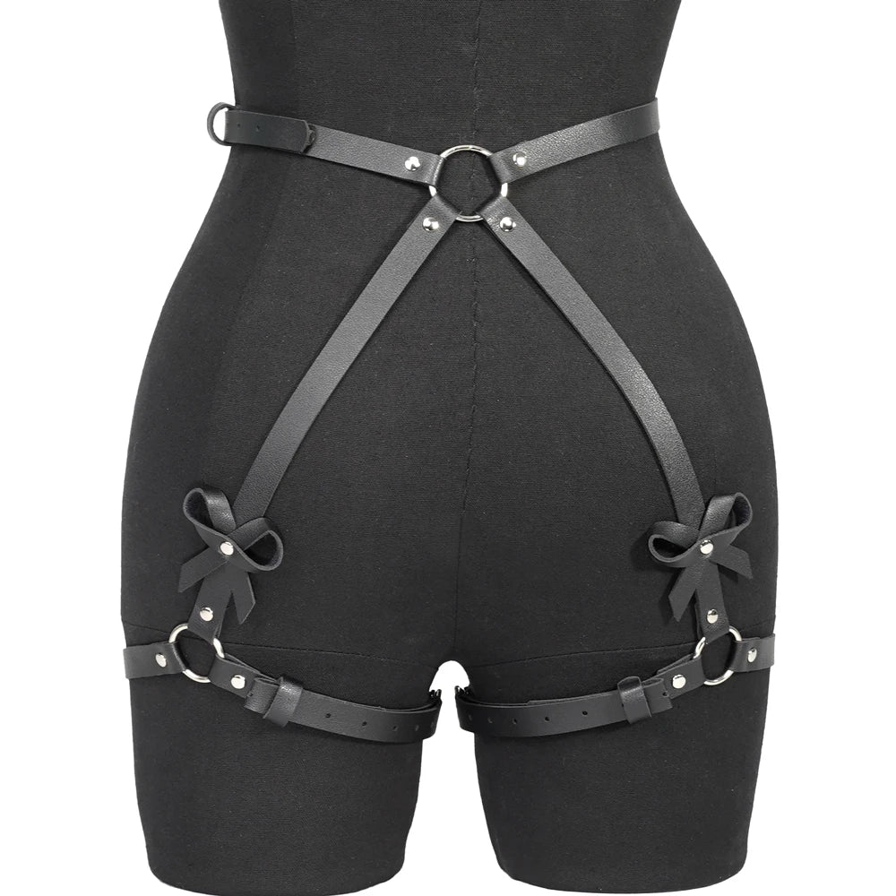 Women's Sexy Leather Garter Belt Thigh Harness BDSM Lingerie