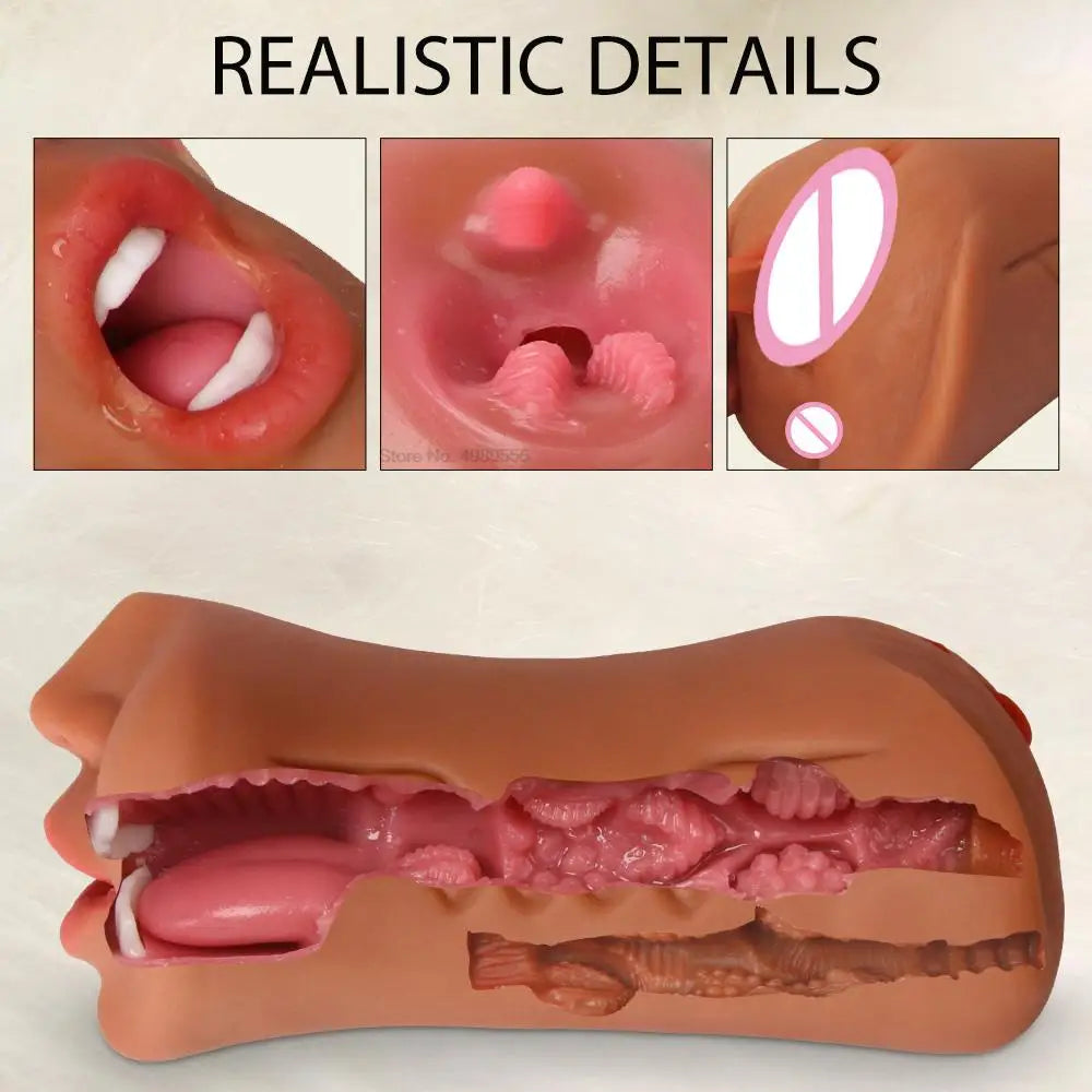 3-in-1 Realistic Male Masturbator with Unique Textures