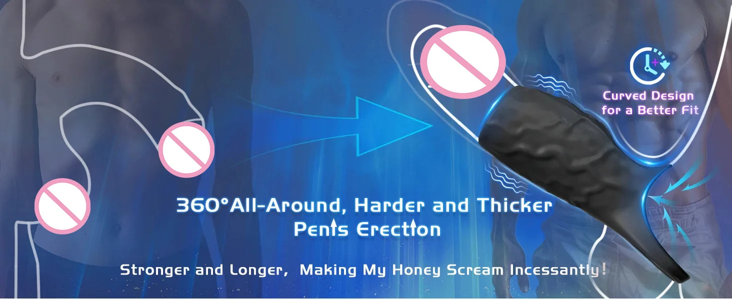 HESEKS Vibrator Penis Sleeve and Cock Ring Extender