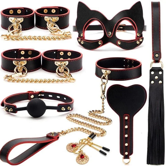 High Quality BDSM Genuine Leather Bondage Set For Couples