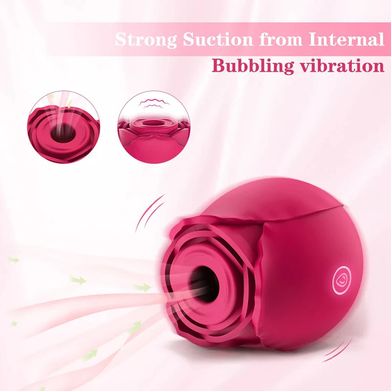 Rose-Shaped Clitoral Sucking Vibrator with 7 Intense Frequencies