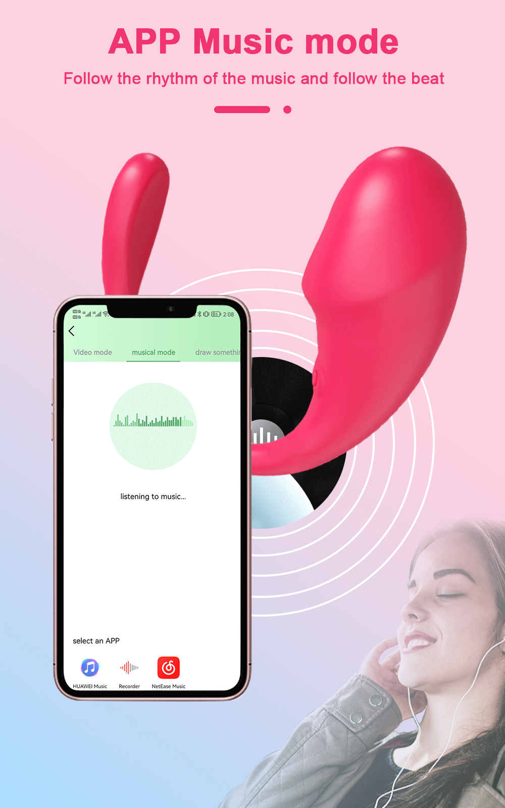 Smart Wireless Bluetooth G Spot Vibrator with Remote Control for Women