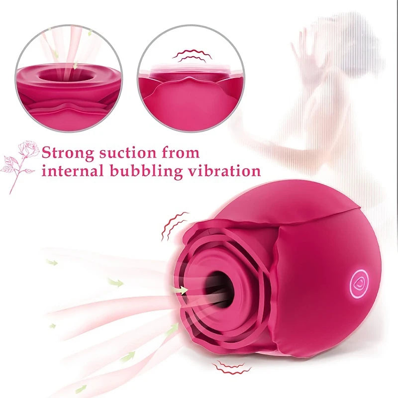 Rose-Shaped Clitoral Sucking Vibrator with 7 Intense Frequencies