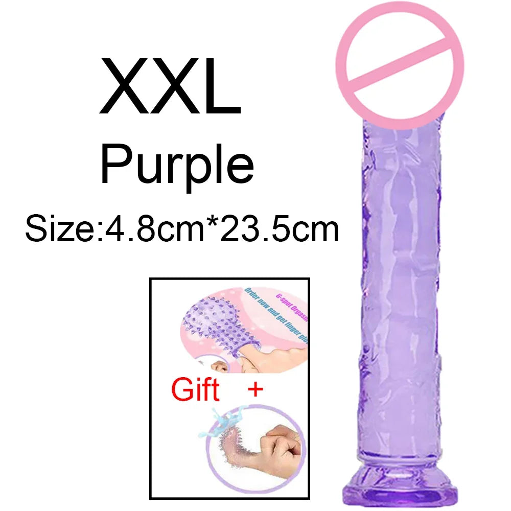 Fierce Horse Soft Transparent Dildo with Suction Cup - Multiple Sizes & Colours