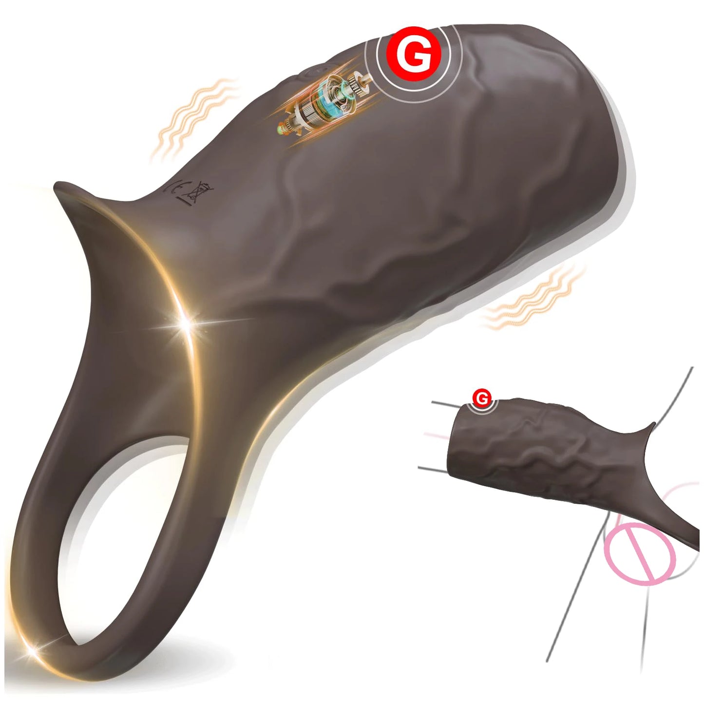 HESEKS Vibrator Penis Sleeve and Cock Ring Extender