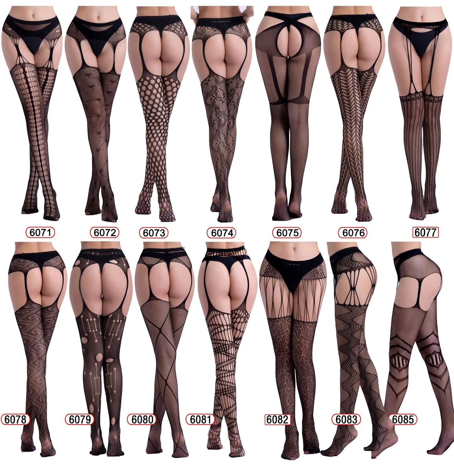 Hot Sexy Fishnet Pantyhose – Crotchless Mesh Suspenders Stockings for Women