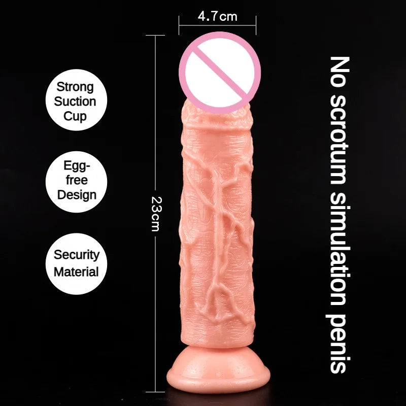 Realistic TPE Dildo with Suction Cup for Women - Multiple Sizes Available