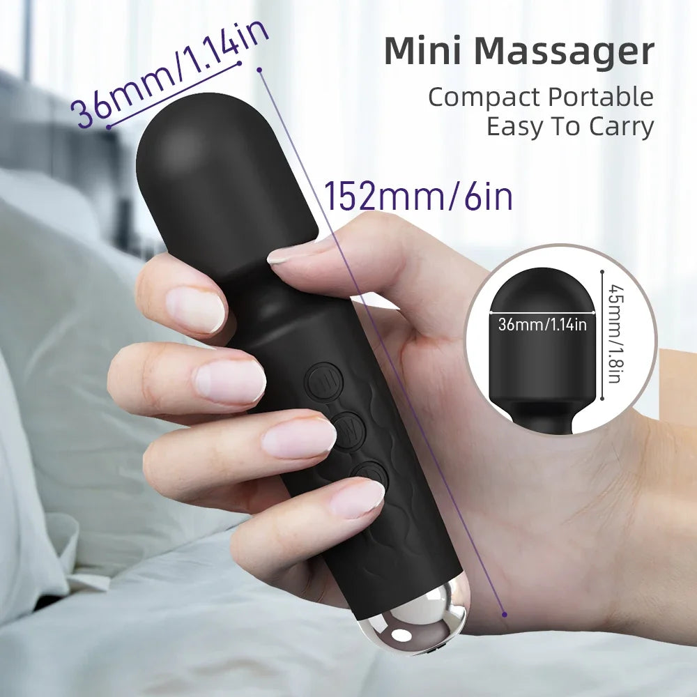 20-Speed Waterproof AV Vibrator for G-Spot and Clitoral Stimulation