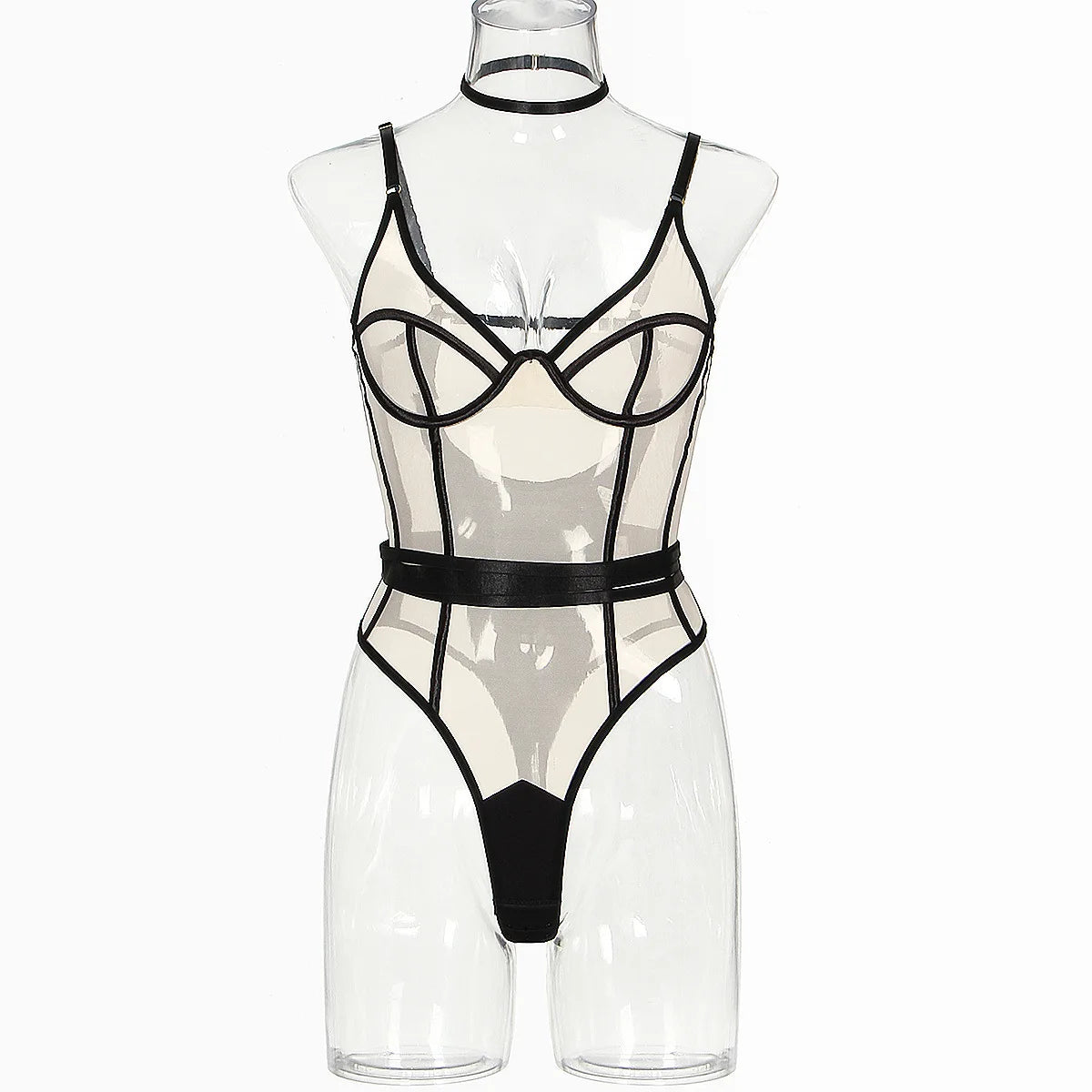 Ellolace Sensual See-Through Bodysuit – Transparent, Open-Crotch Babydoll Fantasy Lingerie