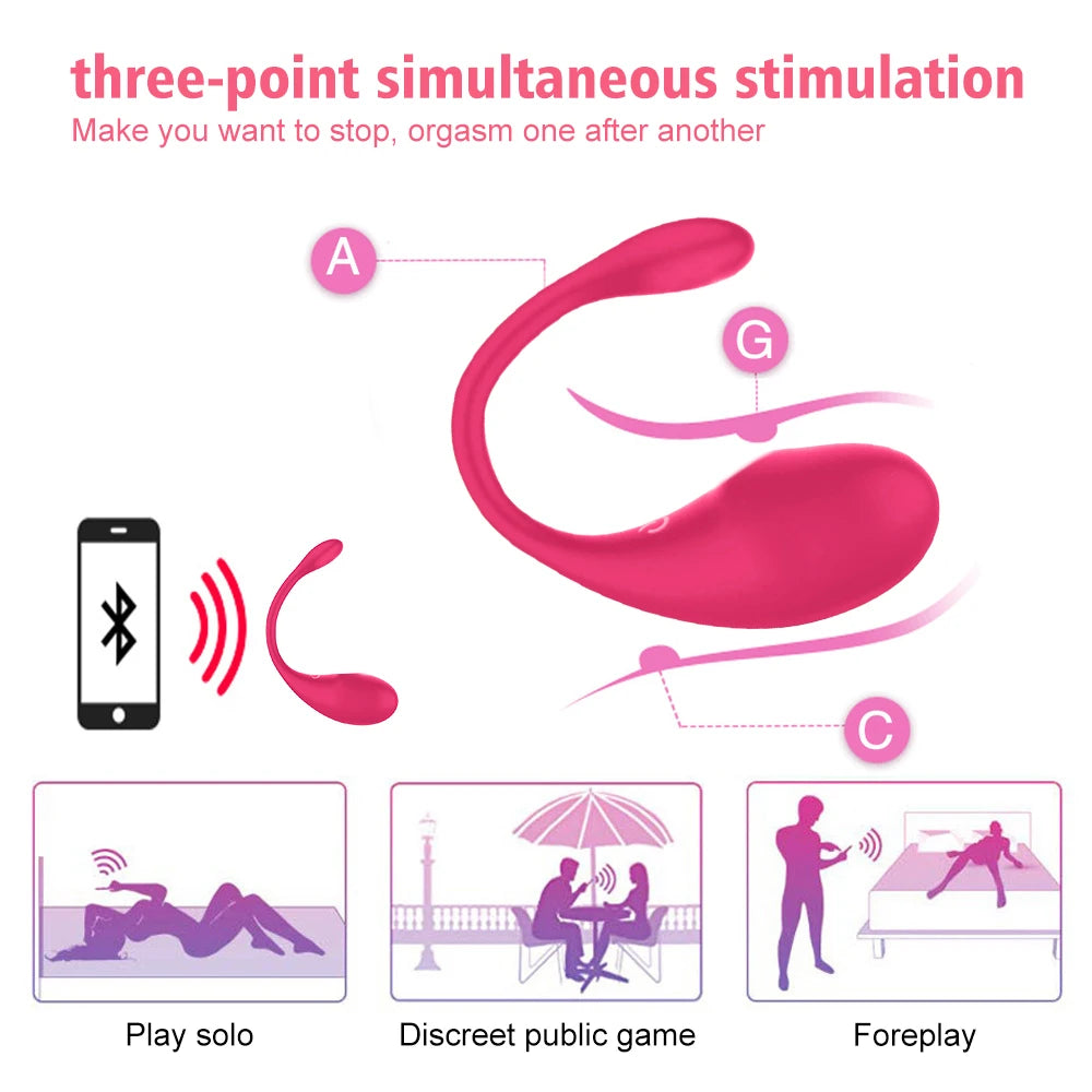 Smart Wireless Bluetooth G Spot Vibrator with Remote Control for Women