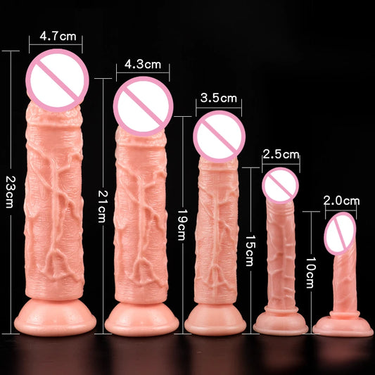 Realistic TPE Dildo with Suction Cup for Women - Multiple Sizes Available