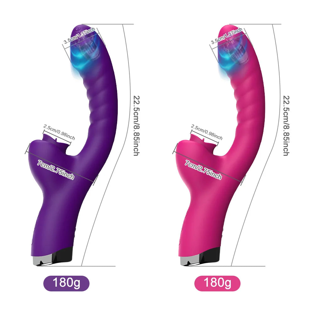 FairyKiss 2-in-1 Tongue Licking Vibrator - 20 Speed Clitoral & Vaginal Stimulator