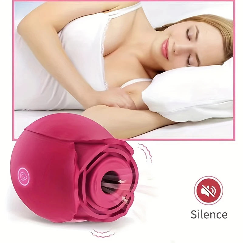 Rose-Shaped Clitoral Sucking Vibrator with 7 Intense Frequencies