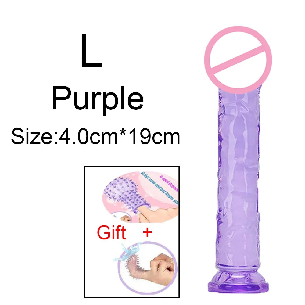 Fierce Horse Soft Transparent Dildo with Suction Cup - Multiple Sizes & Colours