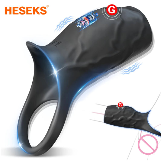 HESEKS Vibrator Penis Sleeve and Cock Ring Extender