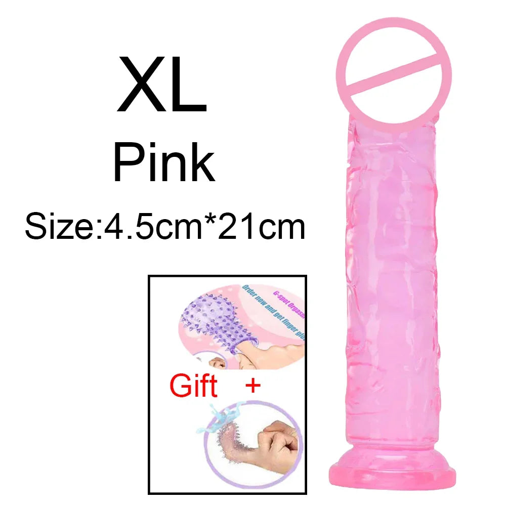 Fierce Horse Soft Transparent Dildo with Suction Cup - Multiple Sizes & Colours