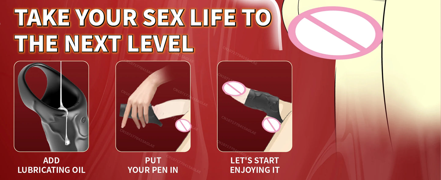 HESEKS Vibrator Penis Sleeve and Cock Ring Extender