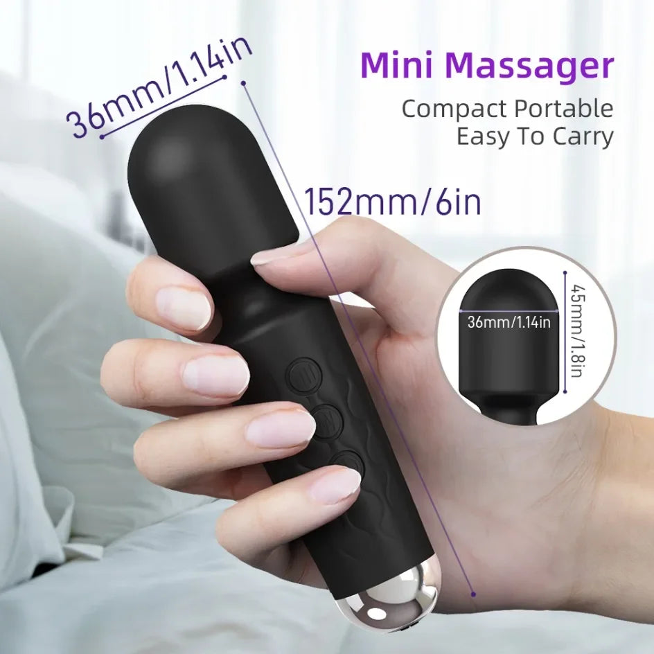 20-Speed Waterproof AV Vibrator for G-Spot and Clitoral Stimulation