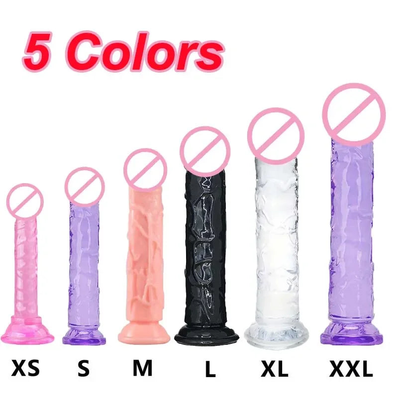 Fierce Horse Soft Transparent Dildo with Suction Cup - Multiple Sizes & Colours