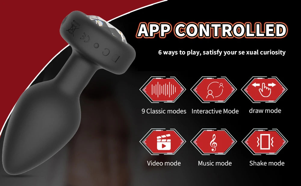 YAFEI App-Controlled Anal Vibrator and Prostate Massager for Men and Women