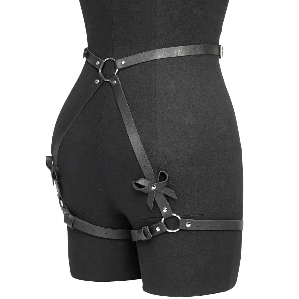 Women's Sexy Leather Garter Belt Thigh Harness BDSM Lingerie