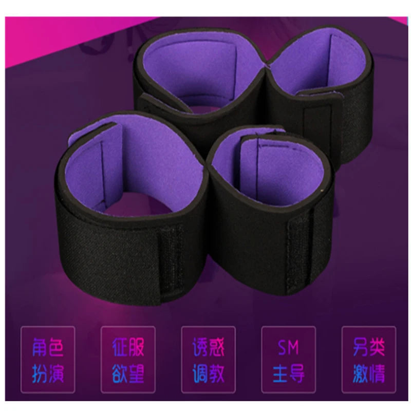 Adjustable Handcuffs And Blindfold Adult Sex Toys Set