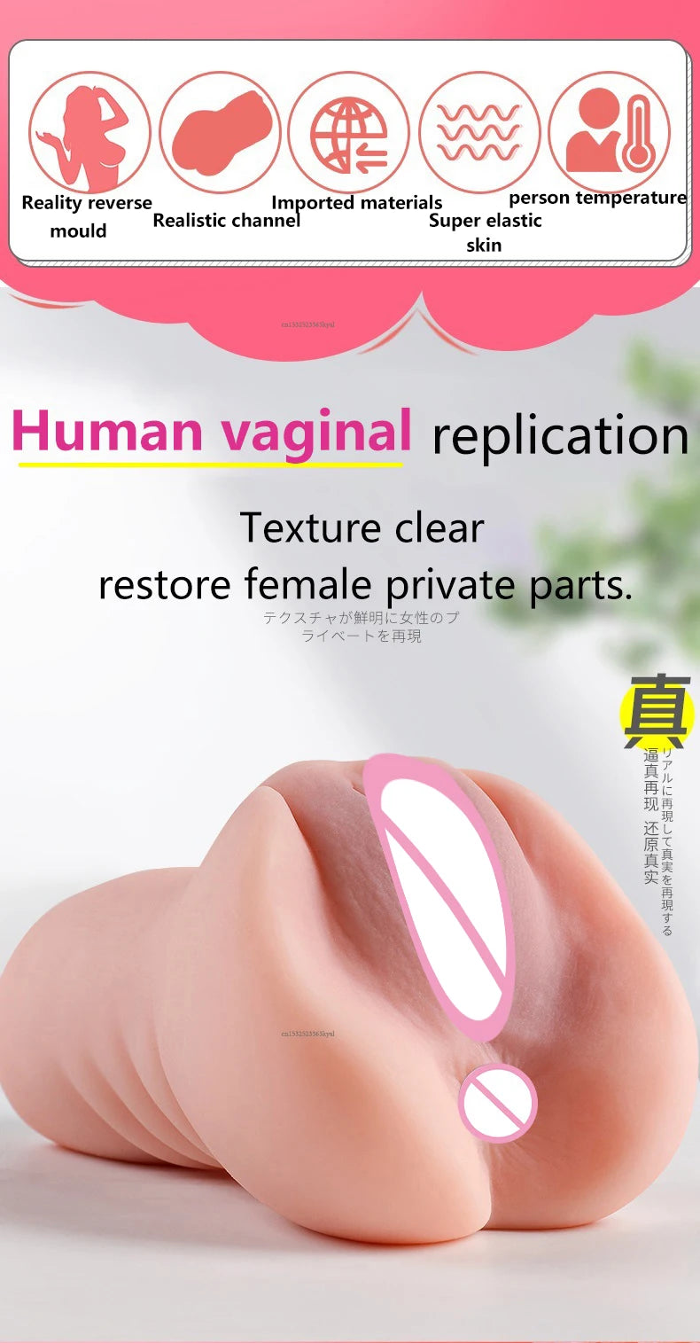 Realistic Silicone Male Masturbator Cup for Pleasure