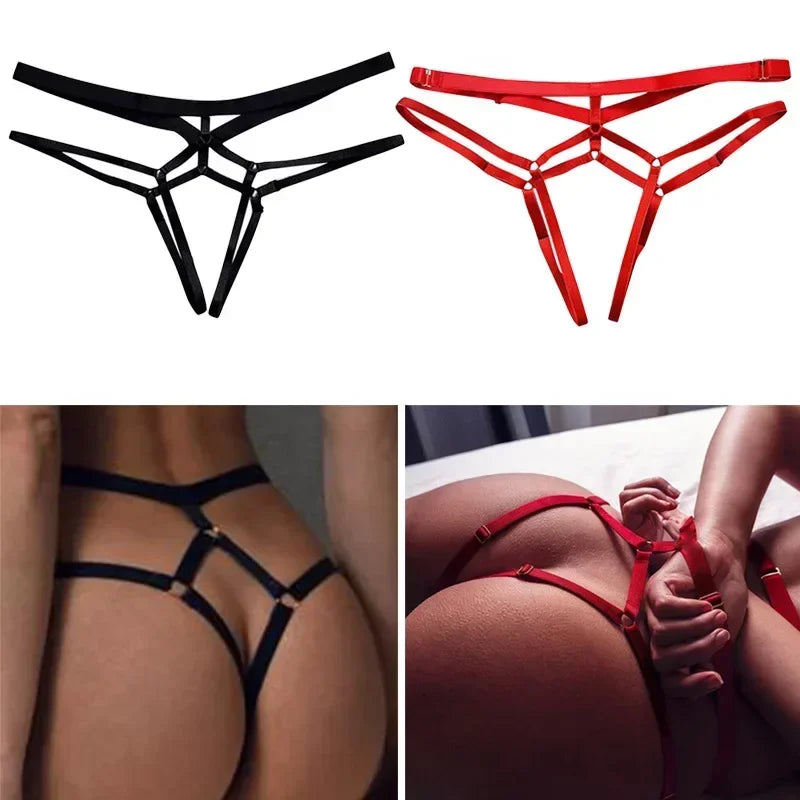 Sexy Hollow-Out Thong – Women's Open-Crotch T-Back Lingerie G-String