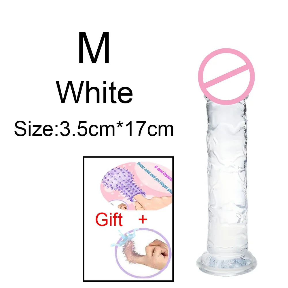 Fierce Horse Soft Transparent Dildo with Suction Cup - Multiple Sizes & Colours