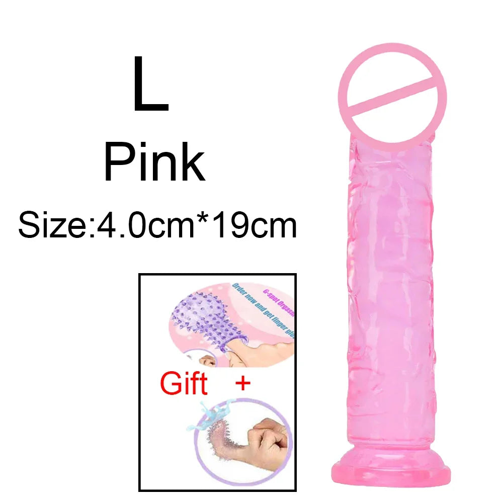 Fierce Horse Soft Transparent Dildo with Suction Cup - Multiple Sizes & Colours