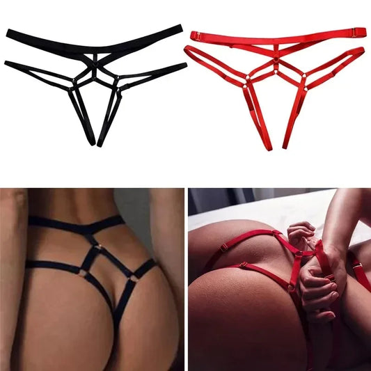 Sexy Hollow-Out Thong – Women's Open-Crotch T-Back Lingerie G-String